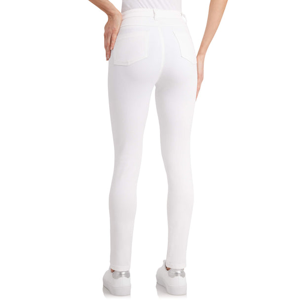 high waist authentic wit achterkant stretch broek 