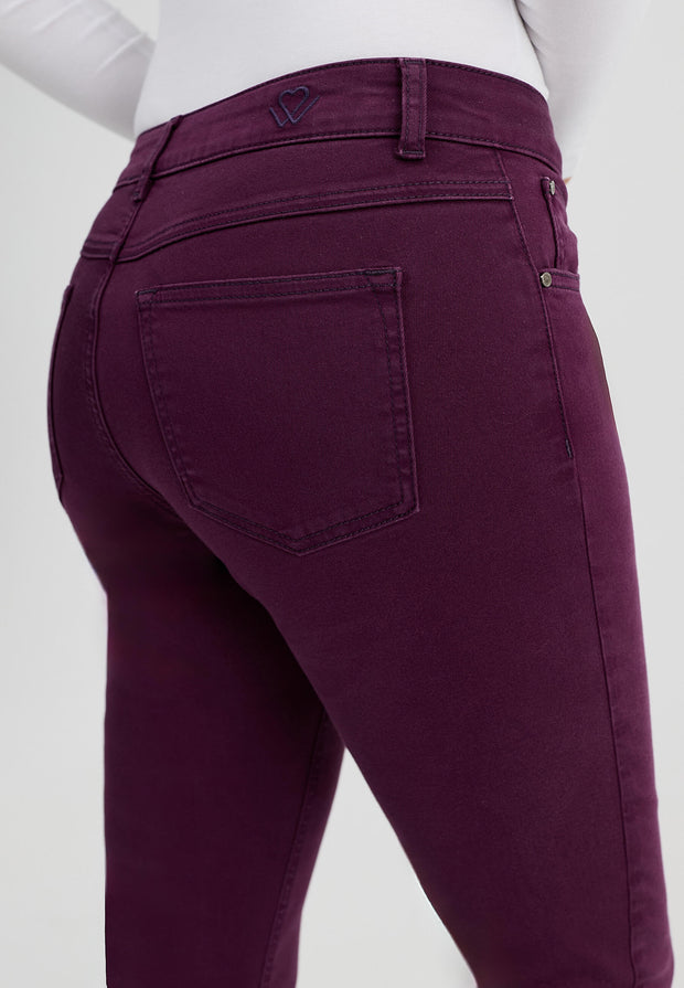 aubergine paard stretch jeans